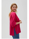 Moodo Фуксиева дамска суитшърт с цепки Moodo