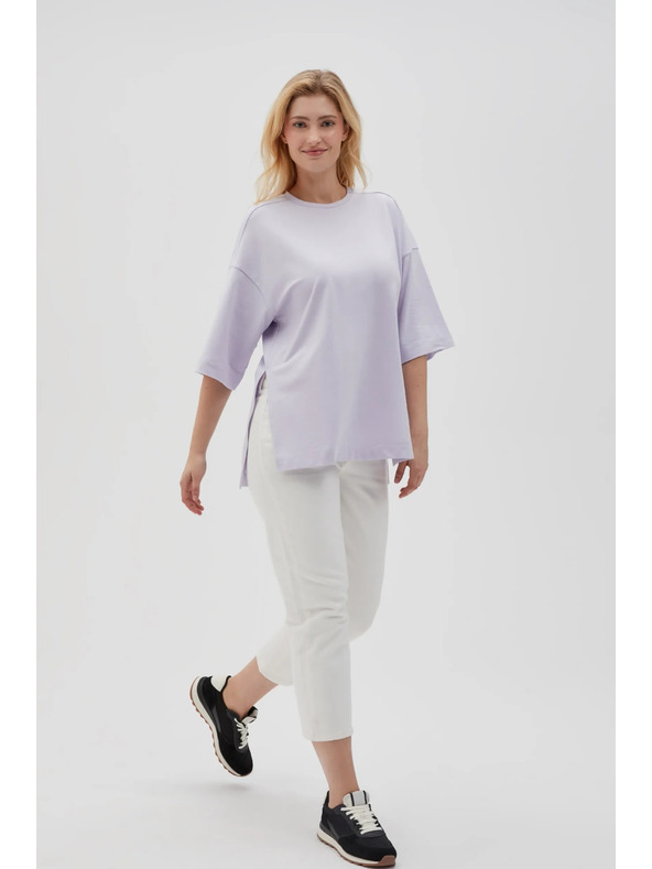 Moodo Лилава дамска суитшърт с цепки Moodo