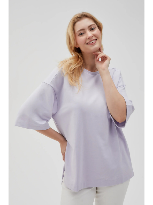 Moodo Лилава дамска суитшърт с цепки Moodo