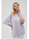 Moodo Лилава дамска суитшърт с цепки Moodo