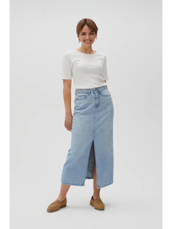 Moodo Дълга дънкова пола с цепка Moodo