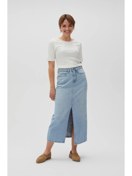 Moodo Дълга дънкова пола с цепка Moodo