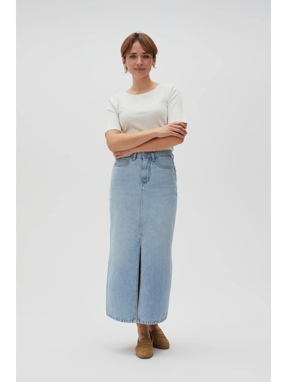 Moodo Дълга дънкова пола с цепка Moodo