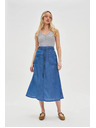 Moodo Синя дамска дънкова пола Moodo