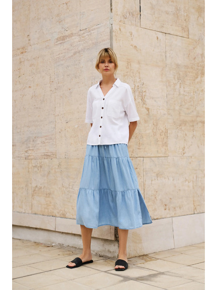 Moodo Светлосиня дамска пола Moodo