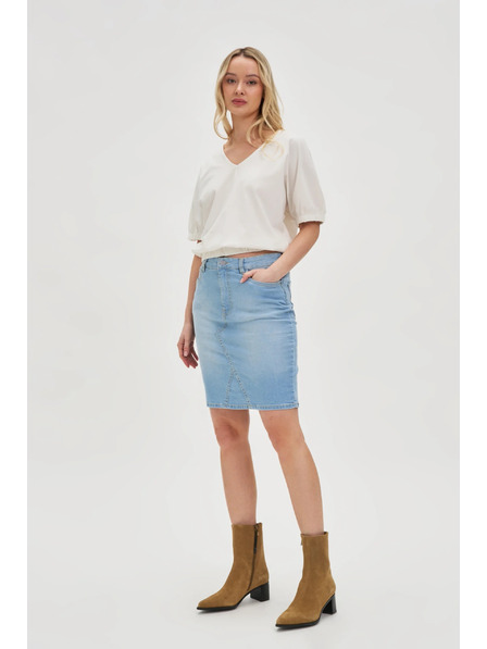 Moodo Дамска синя дънкова пола Moodo