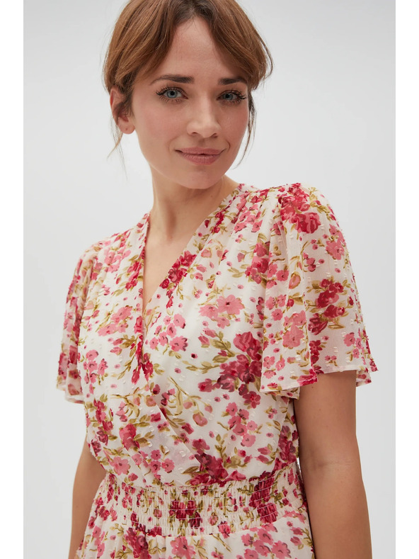 Moodo Бяло-червени цветни дамски рокли Moodo