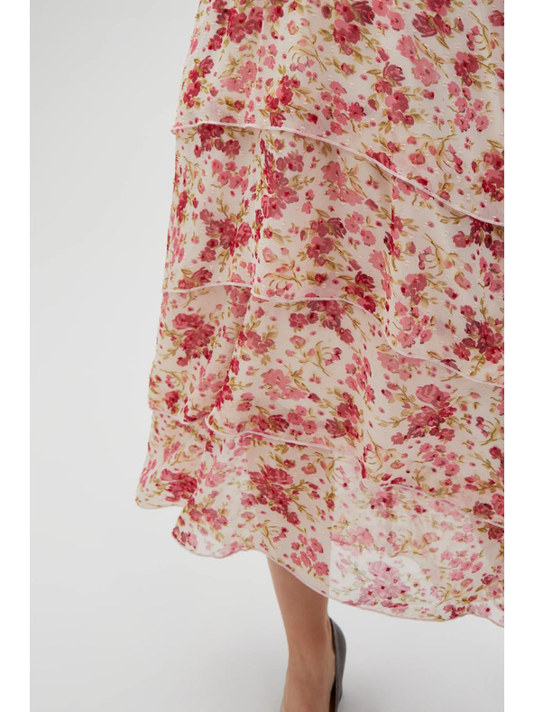 Moodo Бяло-червени цветни дамски рокли Moodo