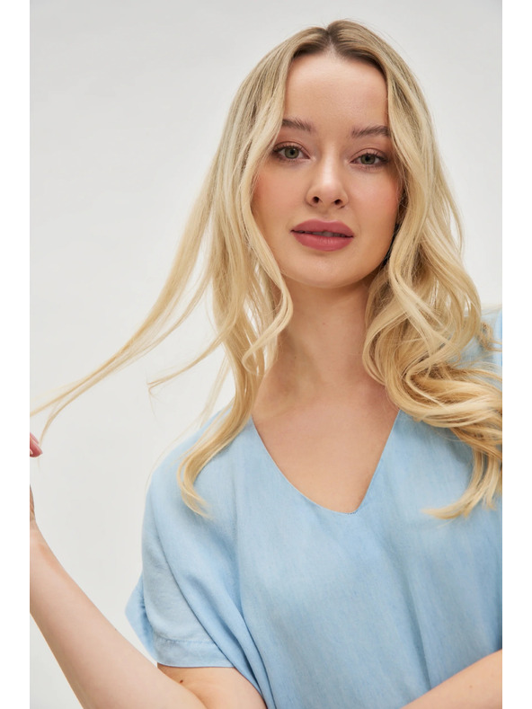 Moodo Светлосини миди рокли с волани Moodo