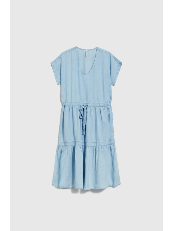 Moodo Светлосини миди рокли с волани Moodo