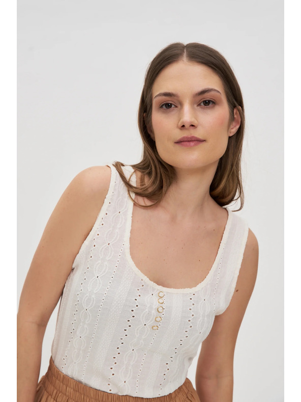 Moodo Бял дамски топ без ръкави