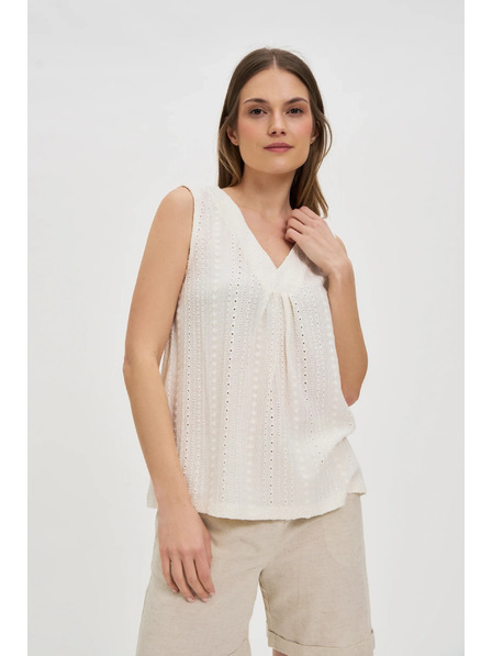 Moodo Кремав дамски топ без ръкави