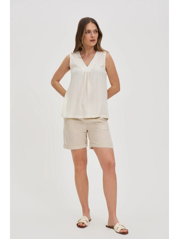 Moodo Кремав дамски топ без ръкави