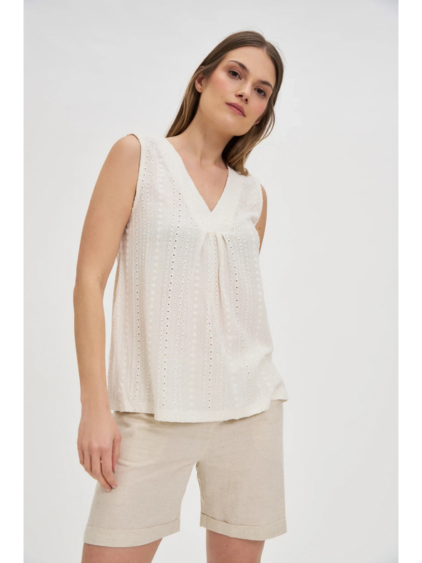 Moodo Кремав дамски топ без ръкави