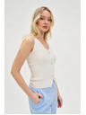 Moodo Бял дамски потник с копчета Moodo