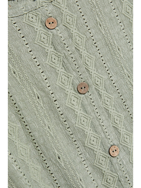 Moodo Маслинен щампован потник с копчета