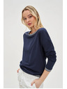 Moodo Тъмносиня дамска тениска с дълъг ръкав Moodo