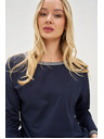 Moodo Тъмносиня дамска тениска с дълъг ръкав Moodo