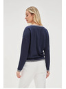 Moodo Тъмносиня дамска тениска с дълъг ръкав Moodo