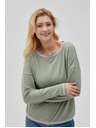 Moodo Маслинена дамска тениска с дълъг ръкав Moodo
