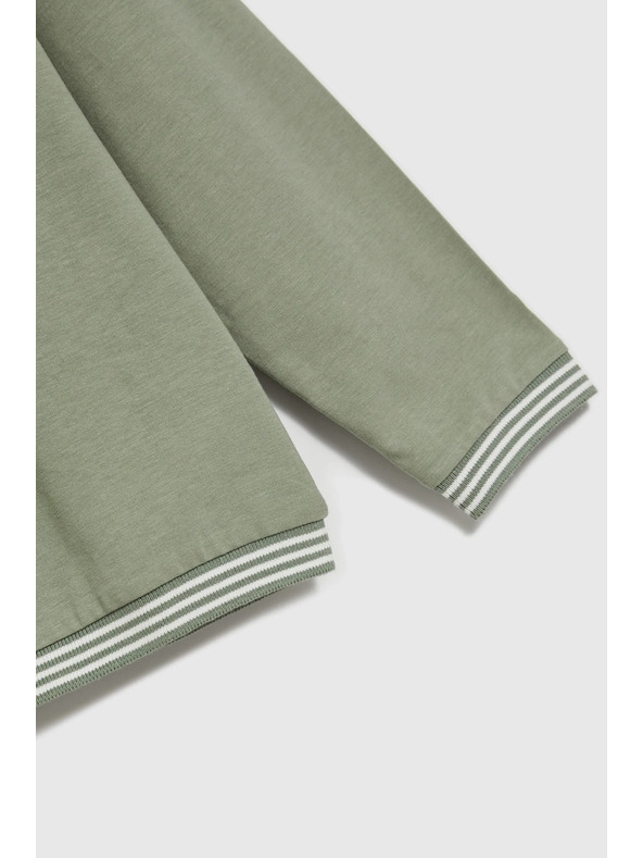 Moodo Маслинена дамска тениска с дълъг ръкав Moodo