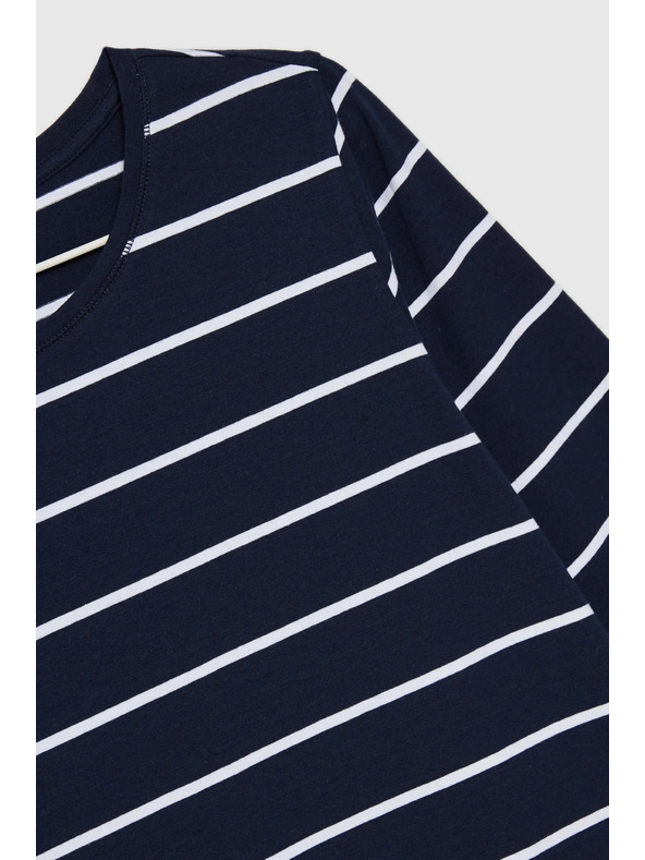 Moodo Тъмносиня дамска тениска с дълъг ръкав Moodo