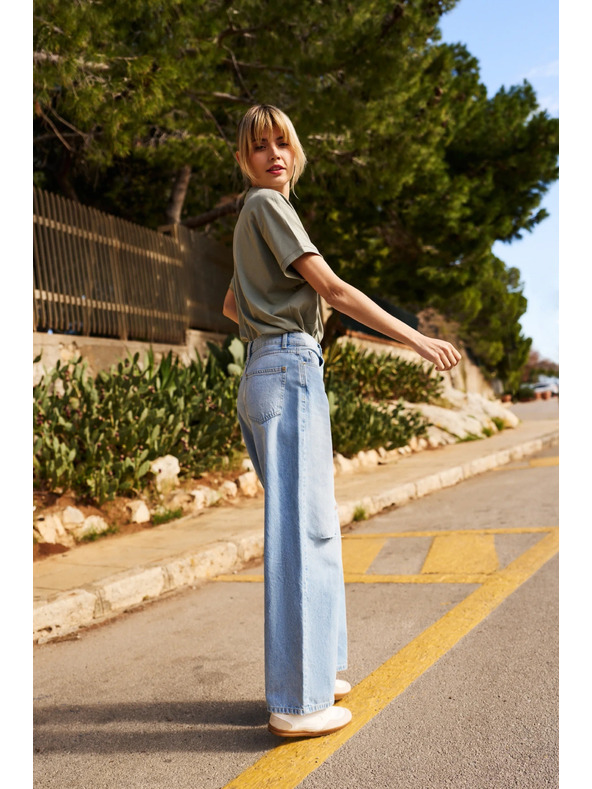 Moodo Каки дамска свободна тениска Moodo