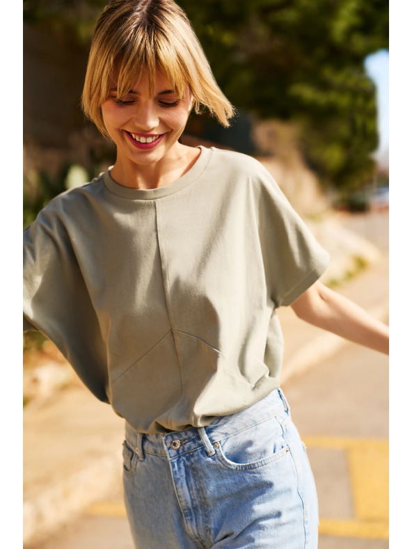 Moodo Каки дамска свободна тениска Moodo