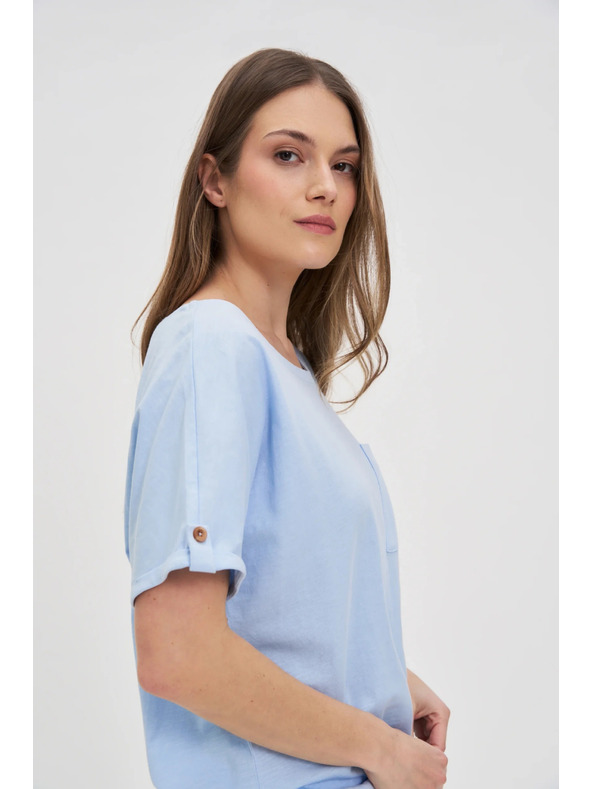 Moodo Светлосиня дамска тениска Moodo