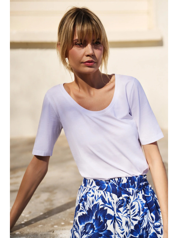 Moodo Бяла дамска тениска Moodo