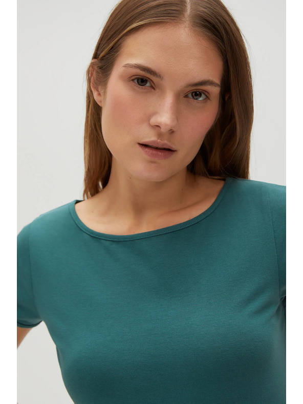 Moodo Зелена дамска риза тип "чино" Moodo