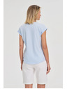 Moodo Светлосин памучен топ с джоб