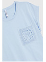Moodo Светлосин памучен топ с джоб