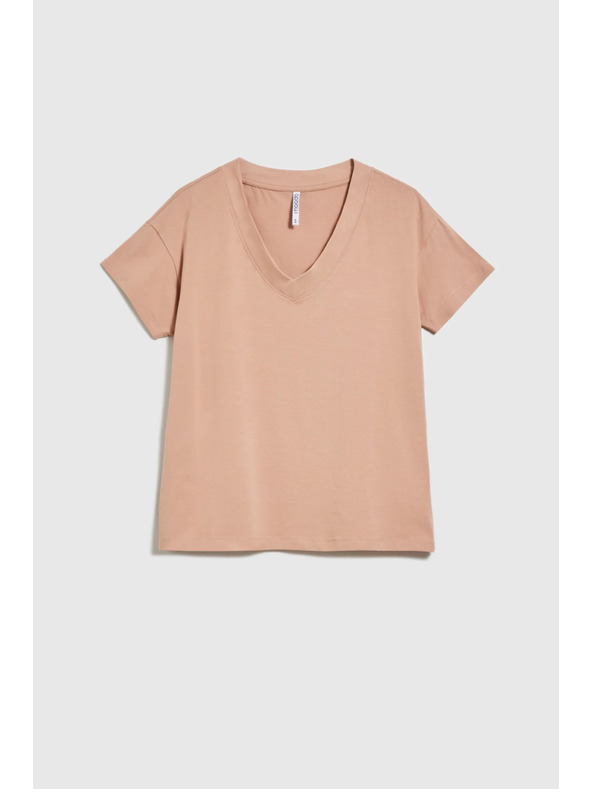 Moodo Светлокафява дамска тениска Moodo