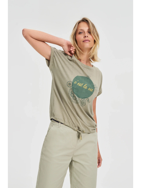 Moodo Маслинена дамска тениска Moodo