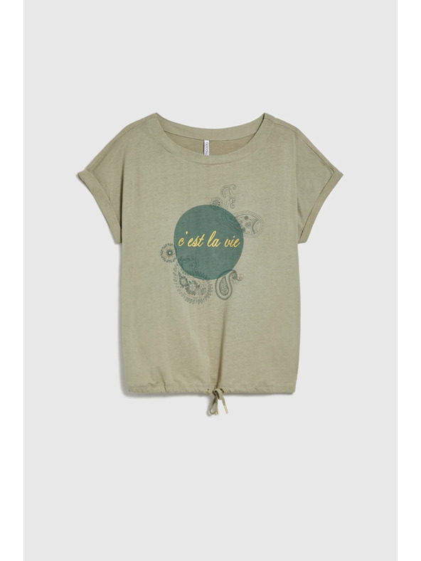 Moodo Маслинена дамска тениска Moodo