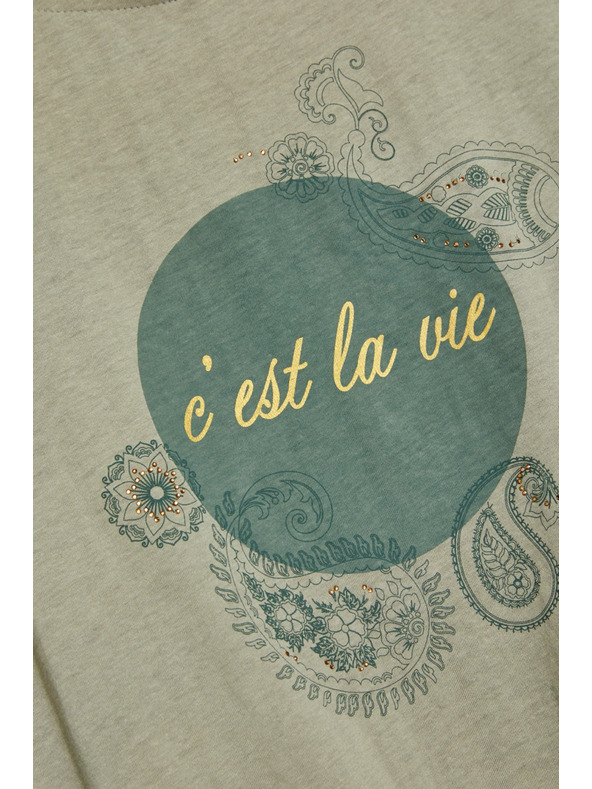 Moodo Маслинена дамска тениска Moodo