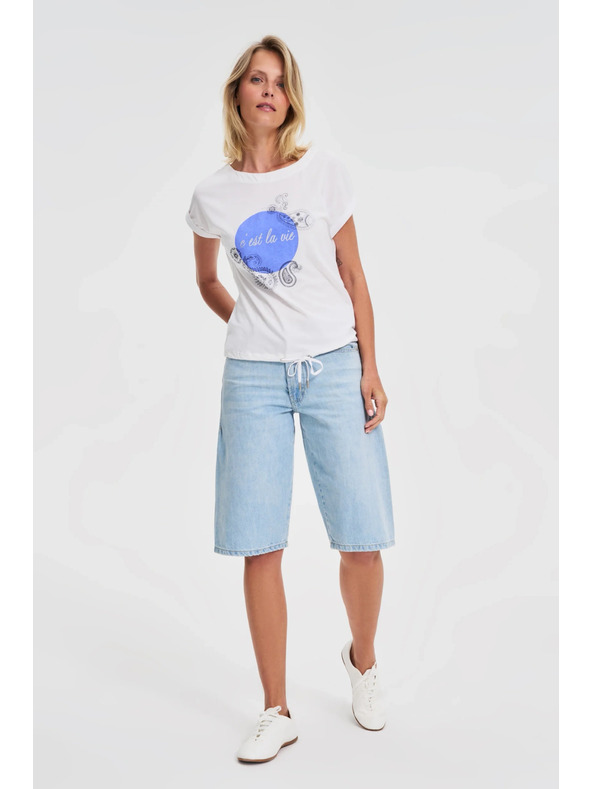 Moodo Бяла дамска тениска Moodo