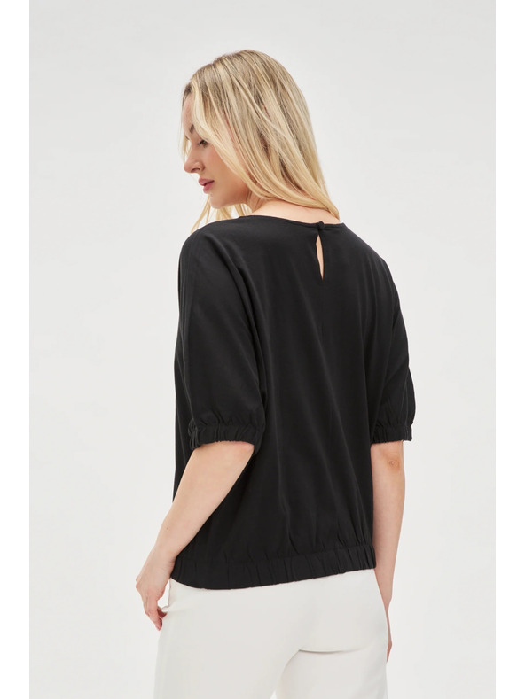 Moodo Черна дамска памучна тениска Moodo