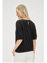 Moodo Черна дамска памучна тениска Moodo