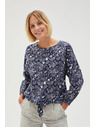 Moodo Тъмносиня щампована дамска блуза