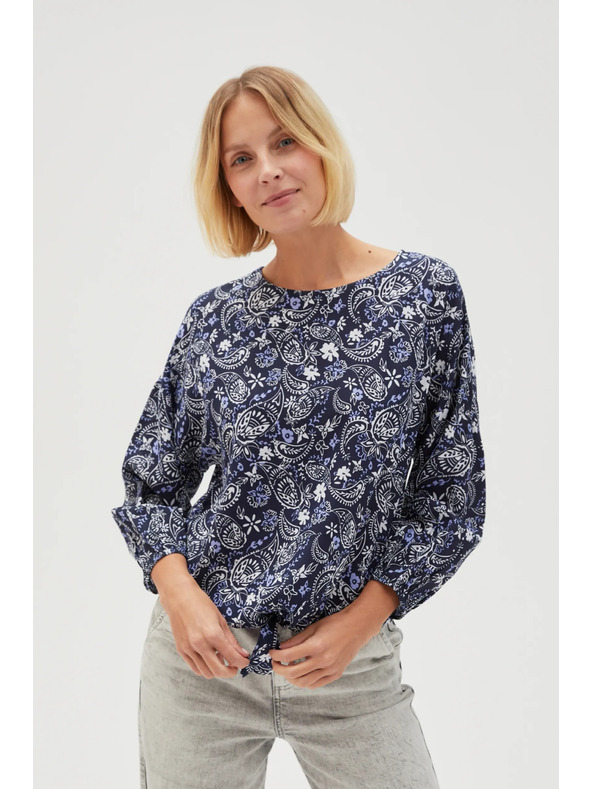 Moodo Тъмносиня щампована дамска блуза