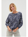 Moodo Тъмносиня щампована дамска блуза