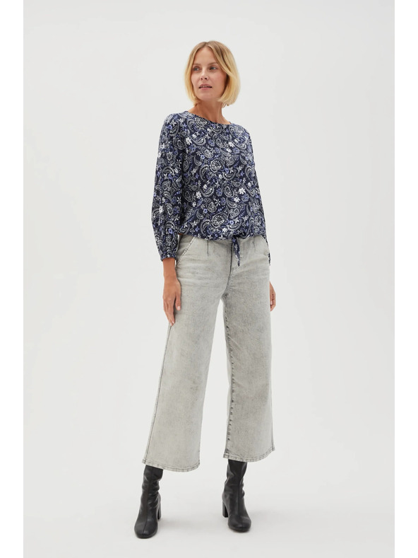 Moodo Тъмносиня щампована дамска блуза