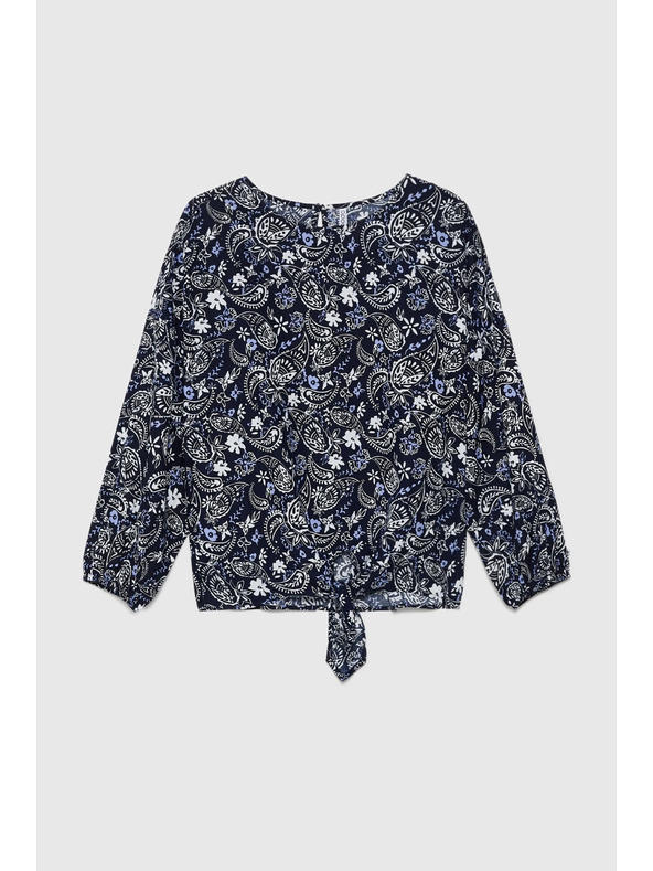 Moodo Тъмносиня щампована дамска блуза