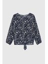 Moodo Тъмносиня щампована дамска блуза