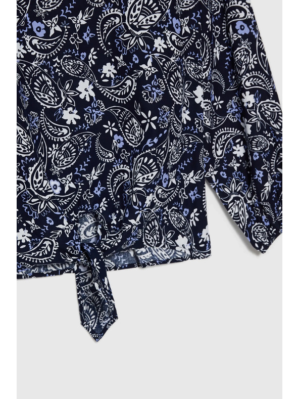 Moodo Тъмносиня щампована дамска блуза