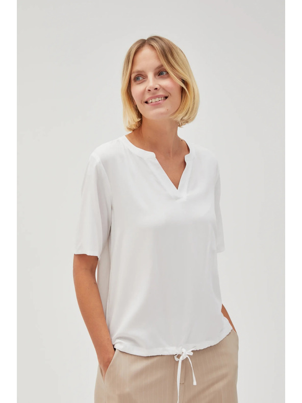 Moodo Бяла дамска блуза с връзване