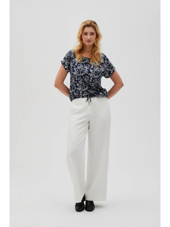 Moodo Тъмносиня дамска блуза с връзване