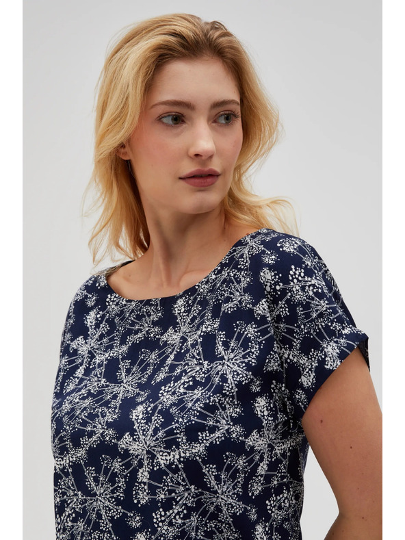 Moodo Тъмносиня дамска блуза с връзване